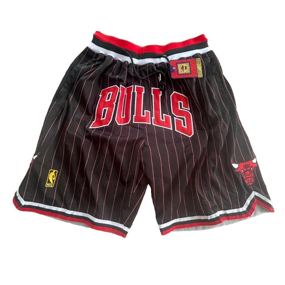 Just Don Chicago Bulls 1997-98 NBA Mesh Lined Shorts Size XXL Black Red White